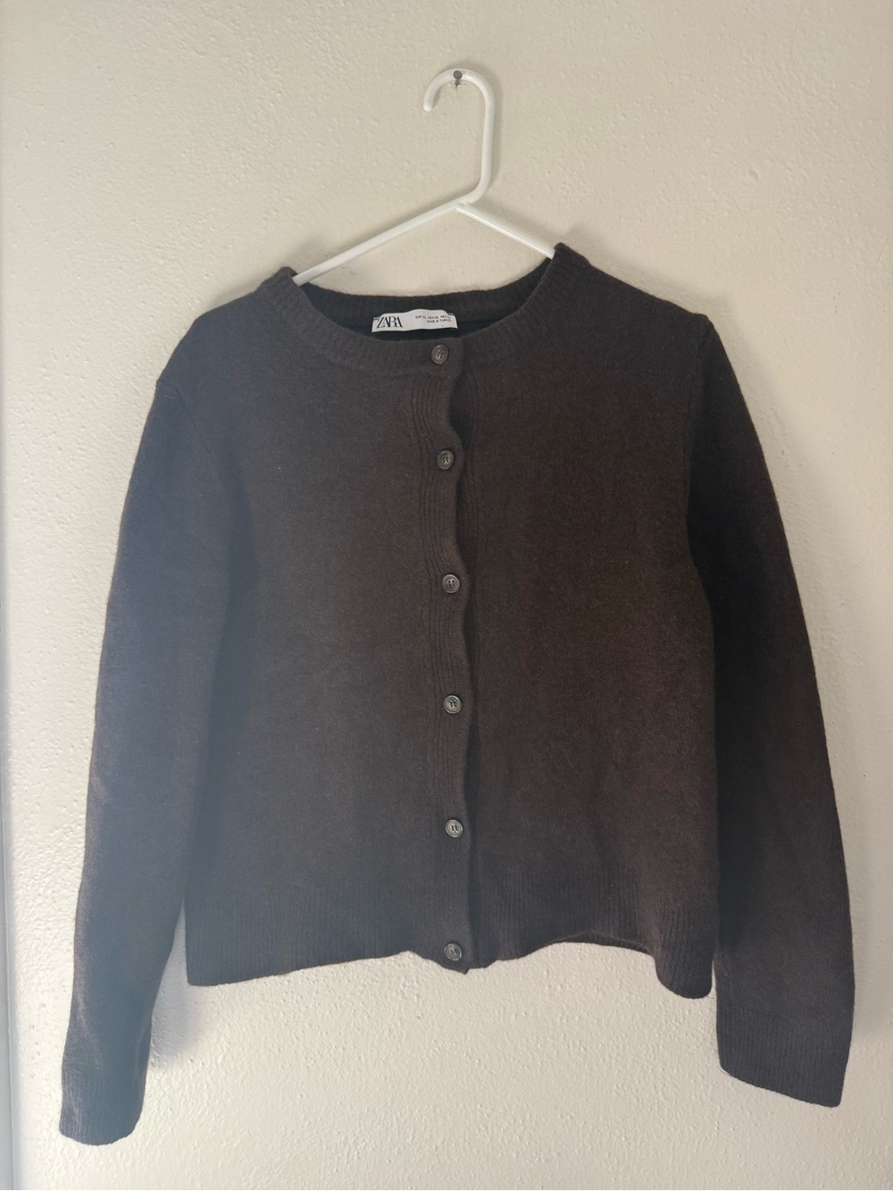 Zara Dark Brown Button-Up Women's Cardigan. Fits more like a s/m